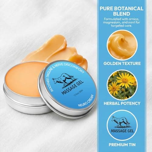 Nerve Relief Cream, Neuro Magnesium Support Balm for Nerve & Joint Support, Cooling Herbal Balm with Magnesium, Arnica, Menthol & Chamomile, Soothing Muscle & Joint Massage Cream (1 pc)