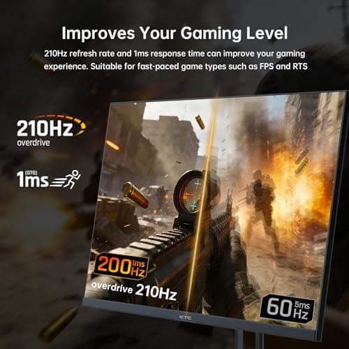 KTC 27 Inch QHD Gaming Monitor, 2K 200Hz Up to 210Hz 1ms Fast IPS Computer Monitor, HDR400, 1440P with Adaptive Sync, Built-in Speakers, Tilt Adjustment, HDMI Displayport, VESA Compatible, H27T22C-3