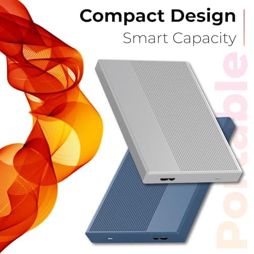 1TB External Hard Drive USB 3.0 Portable Hard Disk Storage & Memory Expansion HDD, Backup External Hard Drive for Laptop/Computer/Book/Desktop - Blue