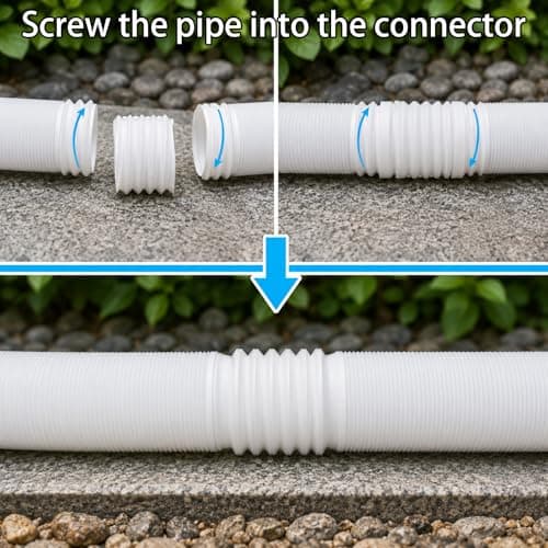 Extra 8.3ft Long Gutter Downspout Extensions Flexible, 4" Diameter Drain Downspout Extender, Down Spout Drain Extender for Rainwater Drainage — view 3