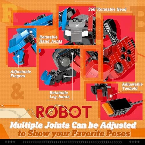 Game Mech Building Block Set for Boys, Controller Mech Model, Classic Robot Toy, Compatible with Lego Model Blocks Kits, Gift for Kids, Boys, Adults and Fans, Birthday Halloween Christmas Decorations — view 2