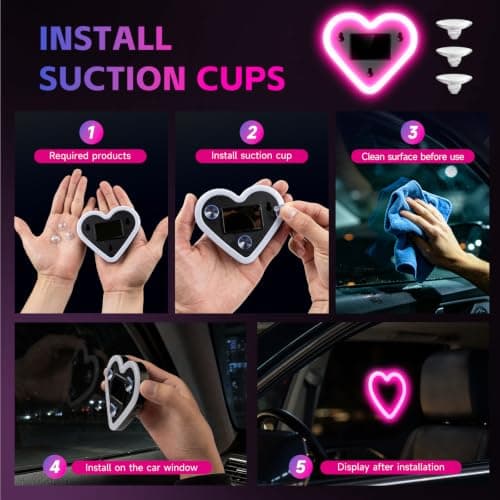 DICIMITH Solar Power Heart Light for Car, 1PCS — view 4