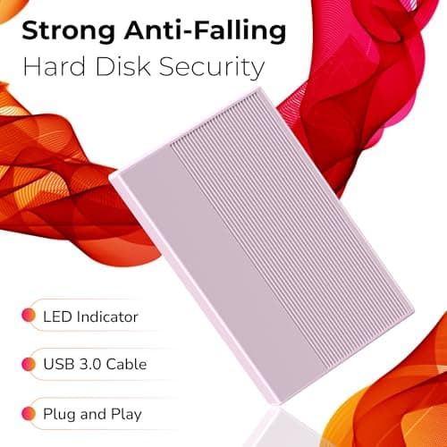 1TB External Hard Drive USB 3.0 Portable Hard Disk Storage & Memory Expansion HDD, Backup External Hard Drive for Laptop/Computer/Book/Desktop - Blue — view 2