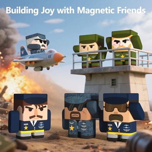 GobiDex 6PCS Magnetic Action Figures Playset, Fun Army Men Toy Soldiers Compatible with Magnetic Building Blocks, Military Pretend Play Toys for Kids Ages 3+ — view 2