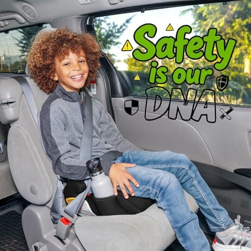 Diono Solana, No Latch, Single Backless Booster Car Seat, Lightweight, Machine Washable Covers, Cup Holders, Black — view 3