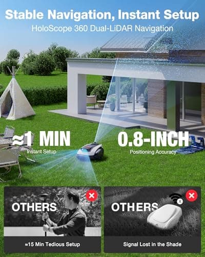 ECOVACS Goat O1000 LiDAR PRO Robot Lawn Mower, Wire-Free Mapping with LiDAR Navigation, AI Obstacle Avoidance, Smart Edge Mowing, App Control, for Lawns Up to 1/4 Acre — view 2