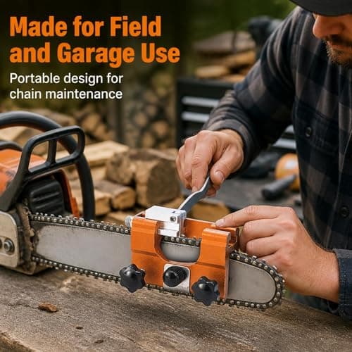 2026 New Klampero Chain Sharpener, Chain Saw Sharpener Tool, Portable Hand Crank Chainsaw Chain Sharpener Set, Portable Household Hardware Tool, for Chain Sharpening — view 3