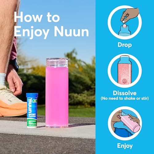 Nuun Sport Electrolyte Tablets with Magnesium, Calcium, Potassium, Chloride & Sodium, Gluten Free & Vegan, Mixed Flavors, 6 Pack (60 Servings Total) — view 5