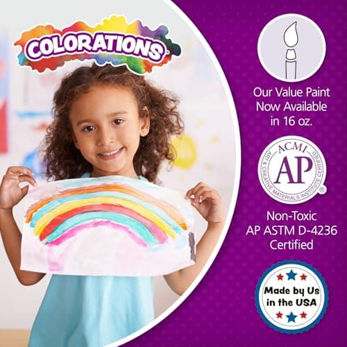 Colorations Paraben-Free Tempera Paint for Kids - Blue, 16 Ounce Bottle, Non-Toxic and Made in The USA — view 3