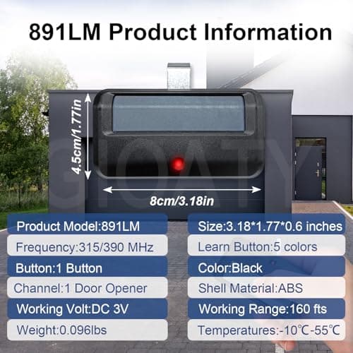 3 for Chamberlain Craftsman LiftMaster Garage Door Opener Remote Replacement, Replaces 891LM 893LM 893MAX 370LM 371LM 373LM 971LM 973LM, no Wait Wireless Remote Keyless Entry, Safe Security — view 5