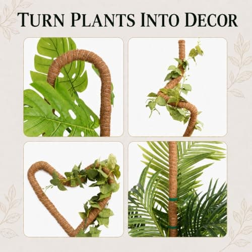 Imezos 2 Pack 30 Inch Moss Pole for Plants, Moss Poles for Climbing Plants Monstera, Handmade Coco Coir Plant Pole, Monstera Plant Support for Plant Grow — view 5
