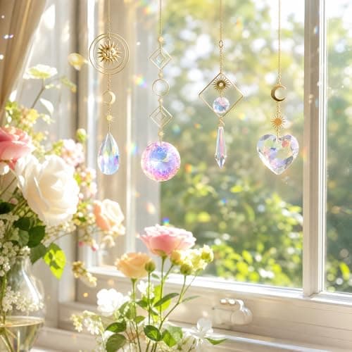 260 Pcs DIY Suncatcher Kits for Adults, Crystal Suncatcher Plant Decorations for Pots, Gold Garden Suncatchers for Windows Hanging Indoor Small Potted Plant Trellis, Sun Catcher Making Suppliers — view 3