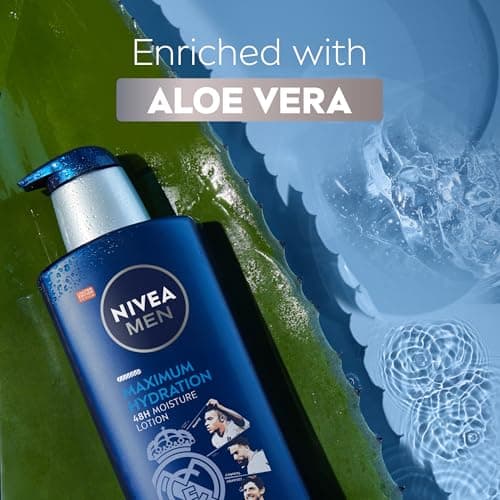 NIVEA MEN Real Madrid Limited Edition Design Maximum Hydration 48-Hour Moisture Body Lotion for Dry Skin, Aloe Vera Lotion for Men, 3-in-1 Body, Face and Hands, 16.9 Fl Oz Bottle — view 4