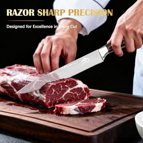 Addyno 8inch &4inch Stainless Steel Chef's Knives, Japanese High Carbon Steel Sharp Paring Knife with Ergonomic Handle — view 3