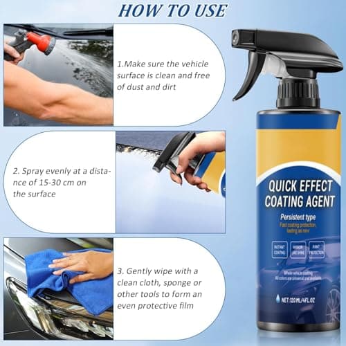 2 PCS Car Coating Spray, Quick-Acting Nano Coating Agent, Waterless Wash Polish & Paint Protection, Multi-Use for Auto Paint and Glass — view 4