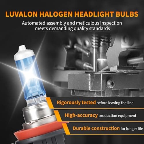 LUVALON H11 Headlight Bulb, 12V 55W H11 Halogen Headlight Bulbs, High Beam, Low Beam and Fog Light Replacement, Automotive Headlight Bulbs, High Performance, Super Bright, 2 Pack — view 2