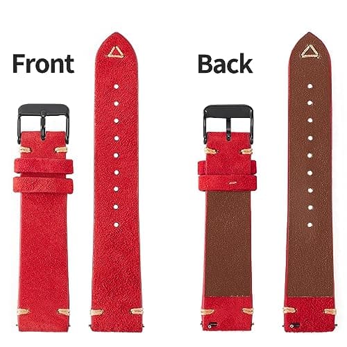 WOUKUP Quick Release Suede Leather Watch Bands Vintage Watchband for Men Watch Strap 18mm 19mm 20mm 21mm 22mm 24mm — view 3