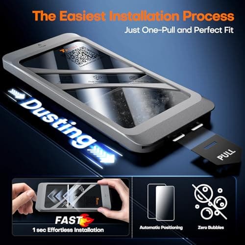TAURI 4 in 1 for iPhone 12 / iPhone 12 Pro Screen Protector, 3 Pack Tempered Glass Film + 1 Dust Free Easy Installation Tool, Bubble Free Micro-curved Edges HD Screen Protector for iPhone 12 — view 2