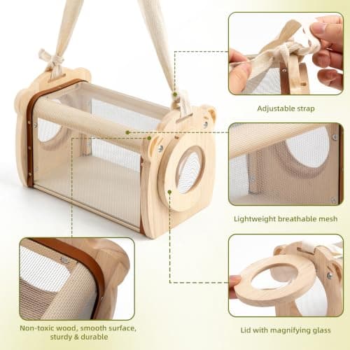 KDSFT Wooden Bug Catcher for Kids, Outdoor Explorer Bug Catching Kit with Butterfly Kit, Bug Habitat & Magnifying Glass, Adventure Set for Backyard & Camping, Outdoor Toys for Toddlers 3+ Years — view 3