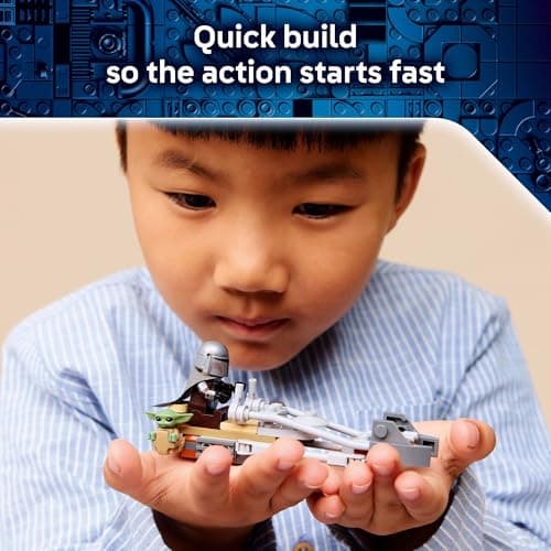 LEGO Star Wars The Mandalorian & Grogu’s Speeder Bike Building Toy for Boys & Girls - Pretend Play Space Vehicle W/2 Star Wars Character Figures for Kids, Ages 6+ - Gift Idea for Birthdays - 75436 — view 3