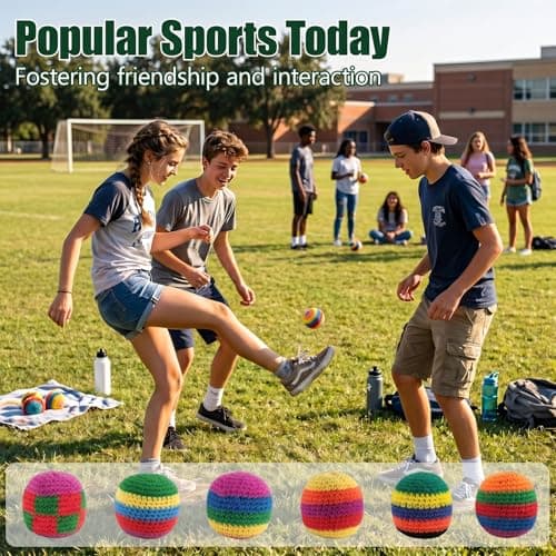 Hacky Footbag Sack Set – Soft Kick Sack Balls for Adults & Beginners – Durable Juggling & Outdoor Game – Portable Fun for Beach, Camping, Backyard & Summer Party (6PCS) — view 5