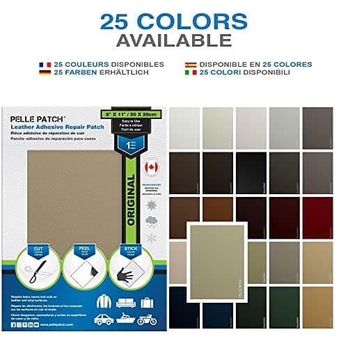 Pelle Patch - Leather Couch Repair Patch - 25 Colors Available - Original 8x11 - Beige