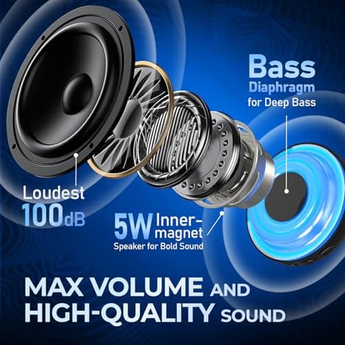 heetipuk Magnetic Bluetooth Speaker, Mini Speaker, Teen Gift Ideas, Loudspeaker with Bass Diaphragm, 5W Internal-Magnet Speaker, 7H Playtime,TWS, RGB Light, TF Card Slot — view 4