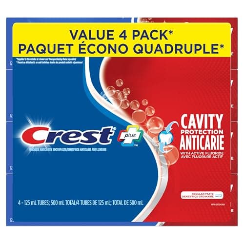 Crest Cavity Protection Toothpaste, Regular Paste, 125 mL (Pack of 4)