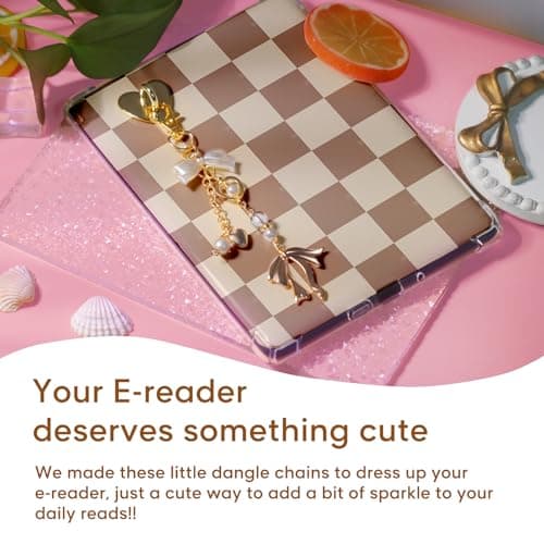 sunla Charm Chains for Kindle, Cute E-reader Phone Charm Bracelets Accessories Gift for Reader Booklovers Women for Kindle/Phone/Camera/Bag Decor-KC04 — view 2