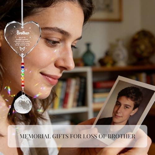 Sympathy Gifts for Loss of Loved One, Crystal Sun Catcher Rainbow Maker, Condolence Memorial for Loss of Mom Dad Dog (Brother -Type B) — view 5