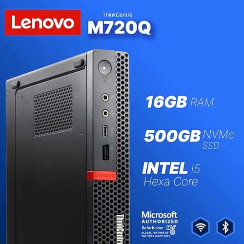Lenovo M720Q ThinkCentre Mini PC | Windows 11 Pro | Intel i5-8400T | 16GB RAM + 500GB NVME | 5G WiFi + BT | Home or Office Micro Desktop Computer (Renewed) — view 4