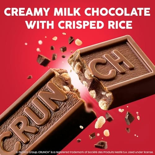 CRUNCH Full-Size Candy Bar, Creamy Milk Chocolate with Crunchy Crisped Rice, 36 Individually Wrapped Bars, 1.55 oz Each — view 5