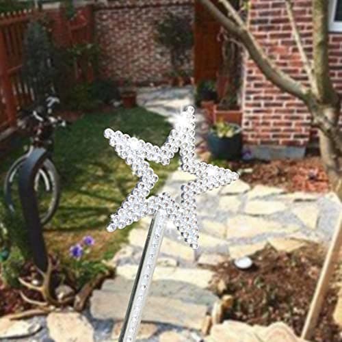 UOUYOO Silver 13 Inches Star Wand Angel Wand Princess Fairy Wand for Halloween, Christmas, Thanksgiving, Holiday Shows — view 5