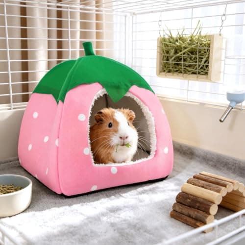 Tierecare Guinea Pig Hideout 2 Pack Guinea Pig Bed House Cage Accessories Cozy Hide-Out for Hedgehog Ferret Chinchilla&Other Small Animals