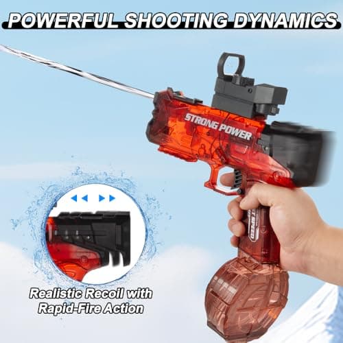 Electric Water Gun for Adult & Kid, Most Strongest Water Pistol Long Range 28-32 FT, Powerful High Powered Automatic Classic Squirt Gun, Swimming Pool Outdoor Toy Game Boys Gift