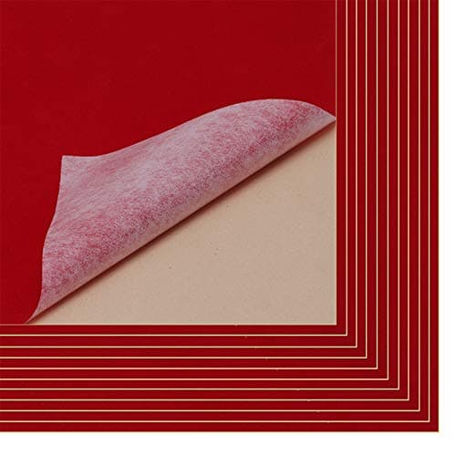 Mesheshe 10PCS Self Adhesive Felt, DIY Self Adhesive Fabric for Art & Crafts, Peel and Stick Felt for Drawer/Jewelry Box Felt Liner, A4 Size (8.3" x 11.8", Red) — view 2