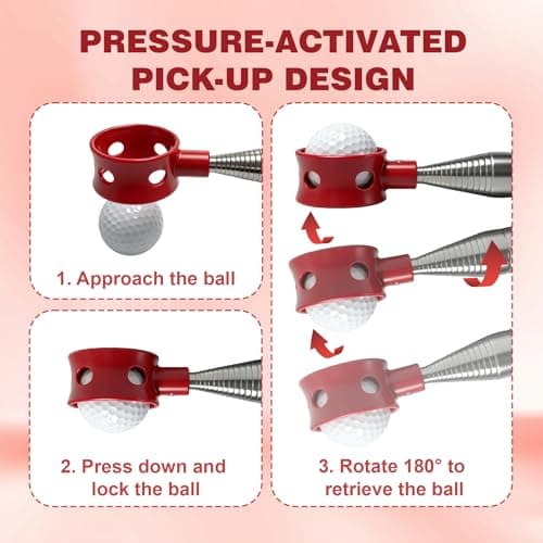 Josongslax Golf Ball Retriever Telescopic for Water, 9/12/15/20Ft GolfBall Grabber Tool, Golf Accessories Gifts for Men, Women & Golfers, Golf Balls Picker with Stainless Steel Shaft & Rubber Grip — view 5