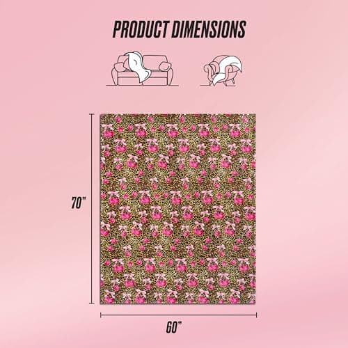 Juicy Couture Oversized Plush Throw Blanket 60" x 70", Wild Cherry Hot Pink