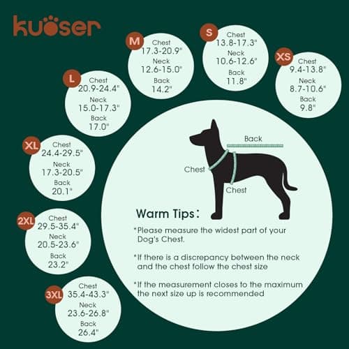 Kuoser Waterproof Dog Coat, Reversible Dog Jacket for Large Dogs, Adjustable Durable Doggie Winter Coat for Groowing Puppies Warm Puppy Cold Weather Apparel, Brown M