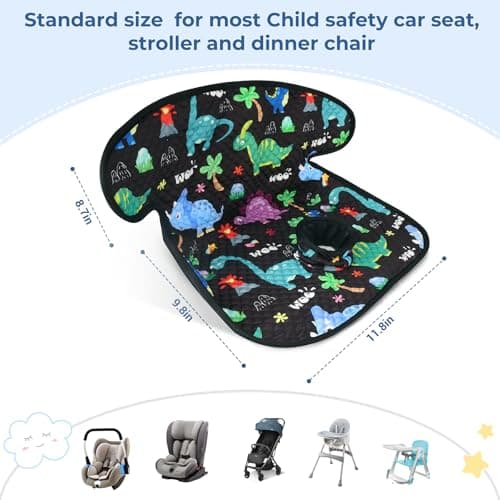 COOLBEBE Car Seat Protector for Potty Training, Dry Waterproof Car Seat Liner Toilet Training for Baby Toddler, Piddle Pads Cover Pad for Strollers & Carseat (Dinosaur) — view 5