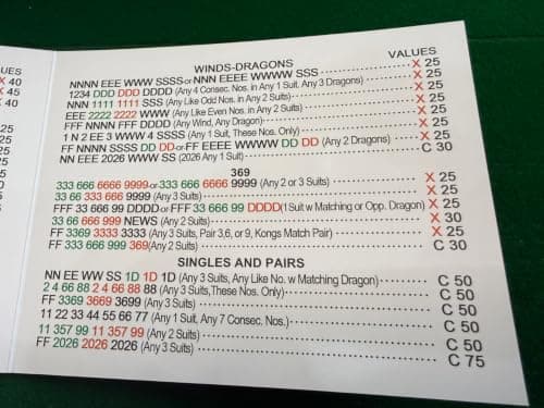 NAG Mah Jong Cards 2026 Set Revised Official Edition American - Large Size - 4Pcs