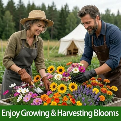 LUOJIBIE 5 Varieties Flower Seeds in Individual Packs, Includes Zinnia, Lavender, Sunflower, Marigold Nasturtium, 15,000+ High Germination Non-GMO Seeds for Planting Indoor Outdoor, Open Pollinated — view 5