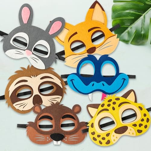 Andi Cppss Animals Police Officer Felt Mask - 12PCS Bunny Fox Rabbit Police Officer Felt Mask Children Zoo Character Cosplay Party Masks Birthday Dress Up Party Supplies for Boys and Girls Role Play — view 5