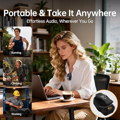 Wearable Bluetooth Speaker, Magnetic Clip-on Portable Wireless Speaker, HiFi Sound Loud Mini Speaker with 3 Light Modes, ENC Mic for Hands-Free Calls Music, Lightweight for Outdoor Work Cycling, Black — view 4