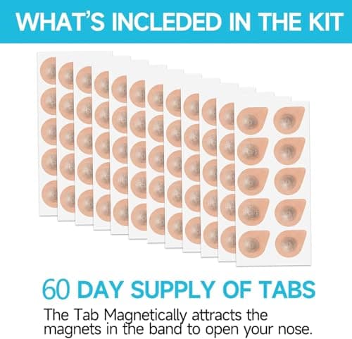 120 Pack Refill Tabs for Magnetic Nose Strip, Breathing Nasal Strips Snoring Aids for Men for Men & Women Improve Sleep Quality, Refill Anti Snoring Device Compatible with Magnetic Nasal Strips