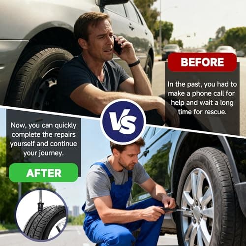 30 Pcs Tire Repair Screws, Tire Patch Kit, Screw in Tire Plugs,Quick Tool Tire Plugs, Self-Service Tire Repair Rubber Nail Kit for Patching Punctures in Vacuum Tires of Cars, Motorcycles (30) — view 5