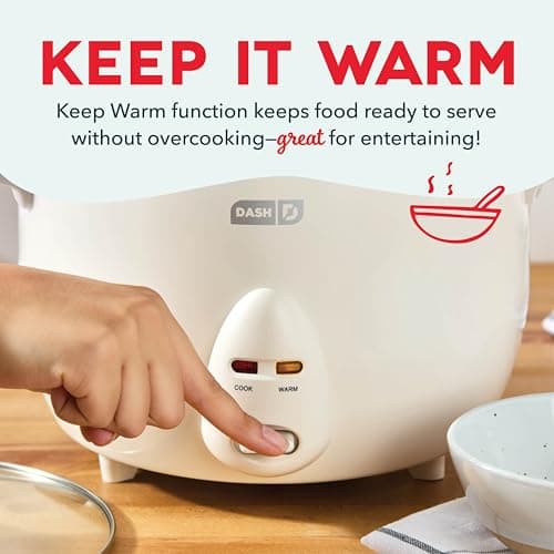 Dash Family Sized Rice Cooker - Large-Capacity Rice Cooker - Features Ceramic, Nonstick Surface & Keep Warm Function - Great for Convenient Meal Prep & Family Meals - 20 Cups Cooked / 10 Cups Uncooked — view 4