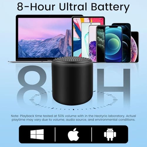 Mini Bluetooth Speaker – Small Portable Tiny Bluetooth Speakers Wireless with TWS Stereo, 5W HD Sound, Bluetooths 5.3, 8H Playtime – Ideal Travel Speaker for Car,Outdoors, Home & Office(1 Pcs) — view 4