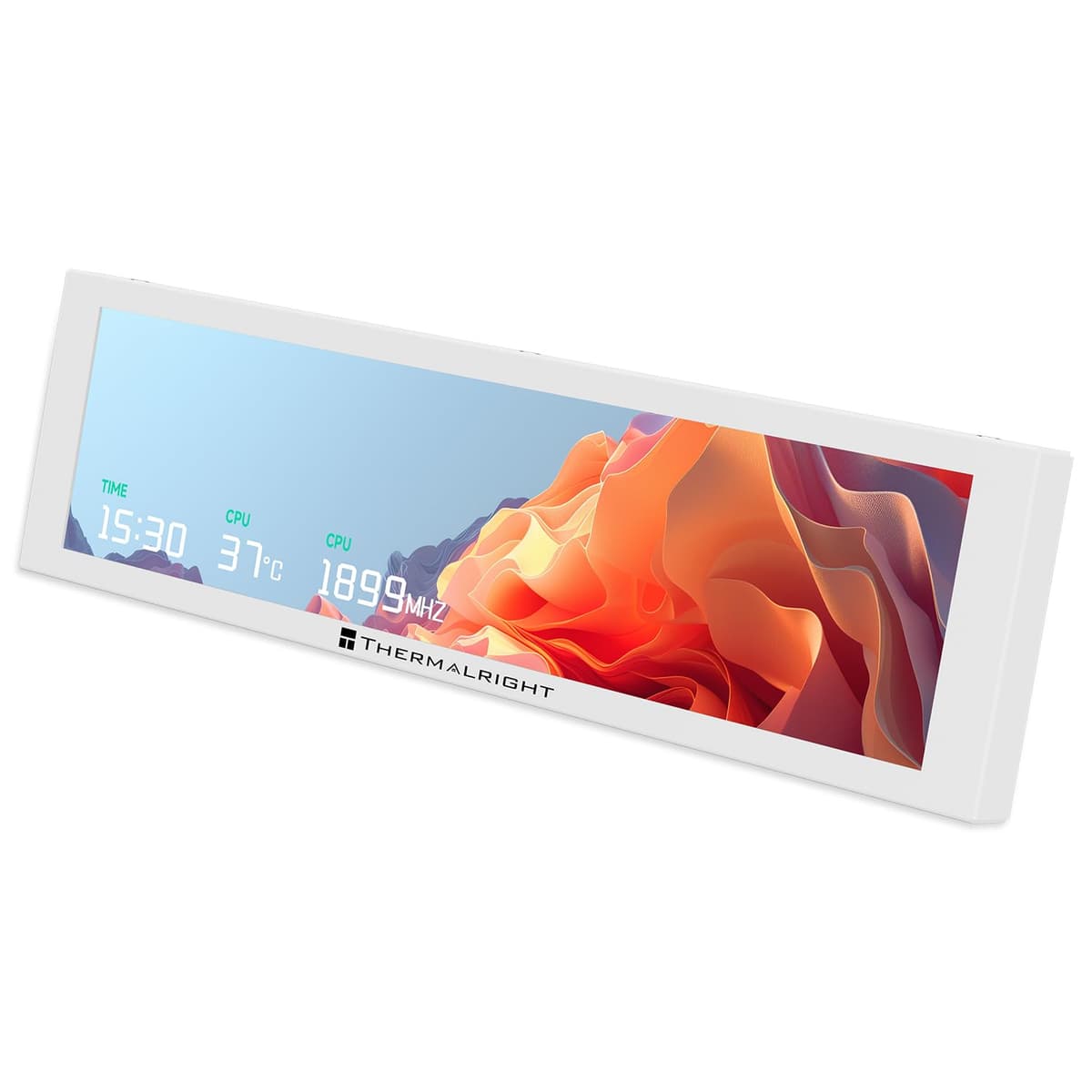 Thermalright Trofeo Vision 9.16 LCD blanco pantalla IPS magnética de 9.16 pulgadas, resolución 1920x480, atraído magnéticamente a la superficie del chasis, pantalla de imagen/video de bricolaje