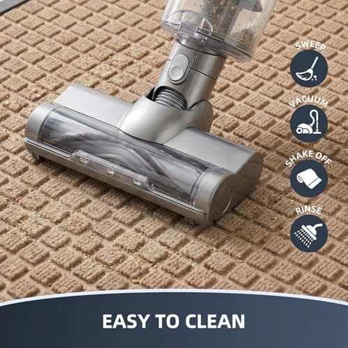 WELDUN Front Door Mat Outside Entrance, Heavy Duty Waterproof Doormat for Indoor/Outdoor, Dirt Trapper with Non-Slip Rubber Backing, Low Profile Easy Clean, Stain & Fade Resistant 29.5"x17", Beige — view 5